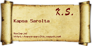 Kapsa Sarolta névjegykártya